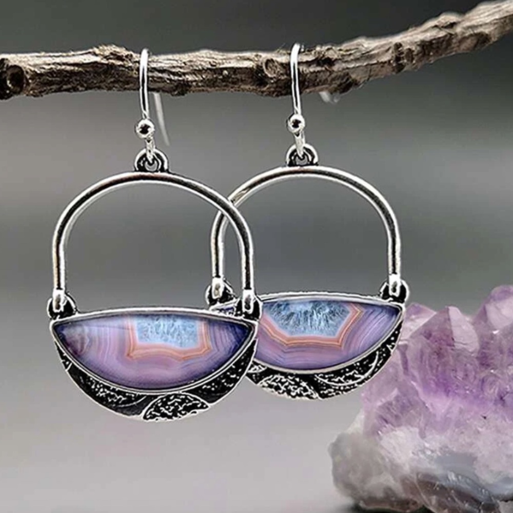 ❤️ FREE Rainbow Hollow Disco Boho Peasant Hipster Hippie Art Deco Farm Earrings